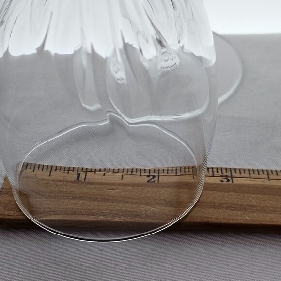 Cristal dArques Fiama Wine Glasses 8" Set/2 crystal goblet vertical cuts swirl - Picture 11 of 11